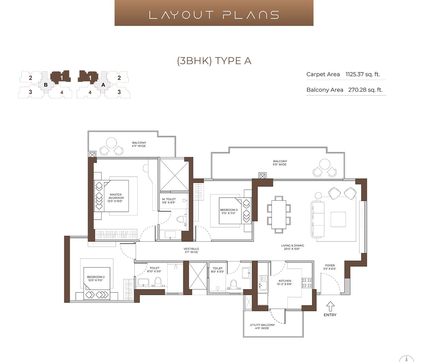 3/4 BHK