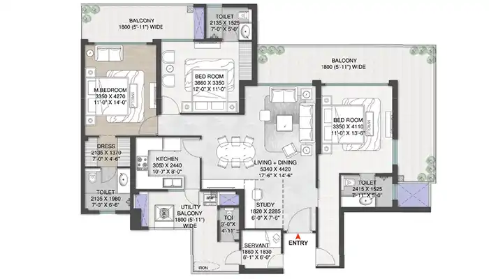 3/4 BHK