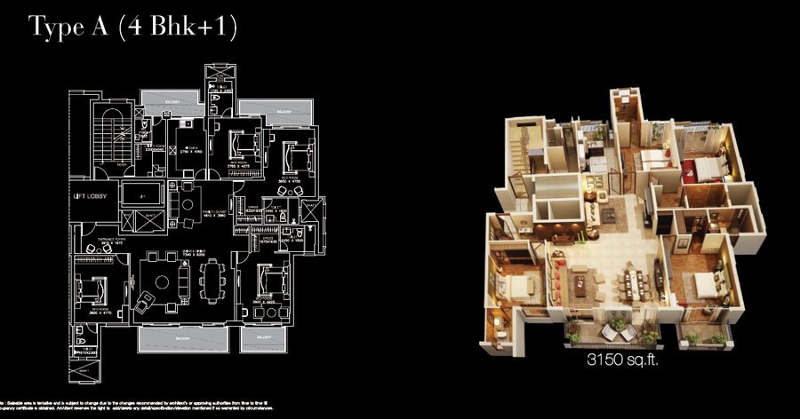 3/4 BHK