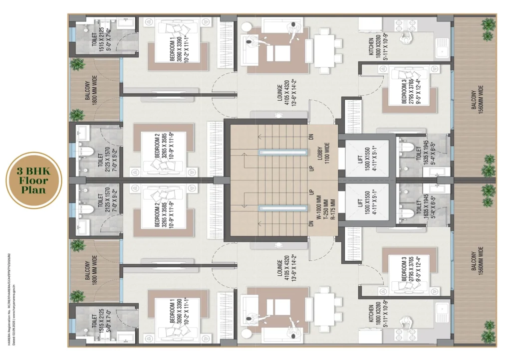 3 BHK Low Rise Floors