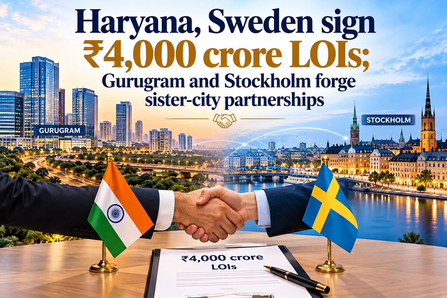 Haryana, Sweden sign ₹4,000 crore LOIs; Gurugram and Stockholm forge sister-city partnerships